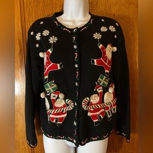 VTG Holiday ‘Ugly’ Sweater women’s P-MED  chest 19’in,length 21’, sleeve 18’ EUC